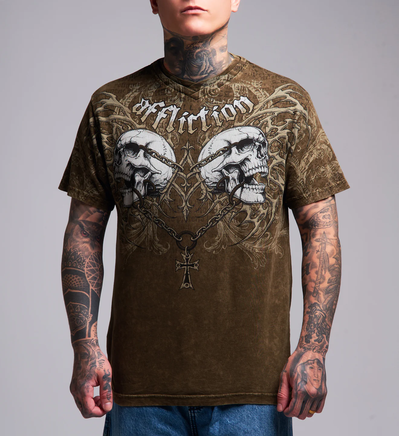 Collapse V Neck Tee