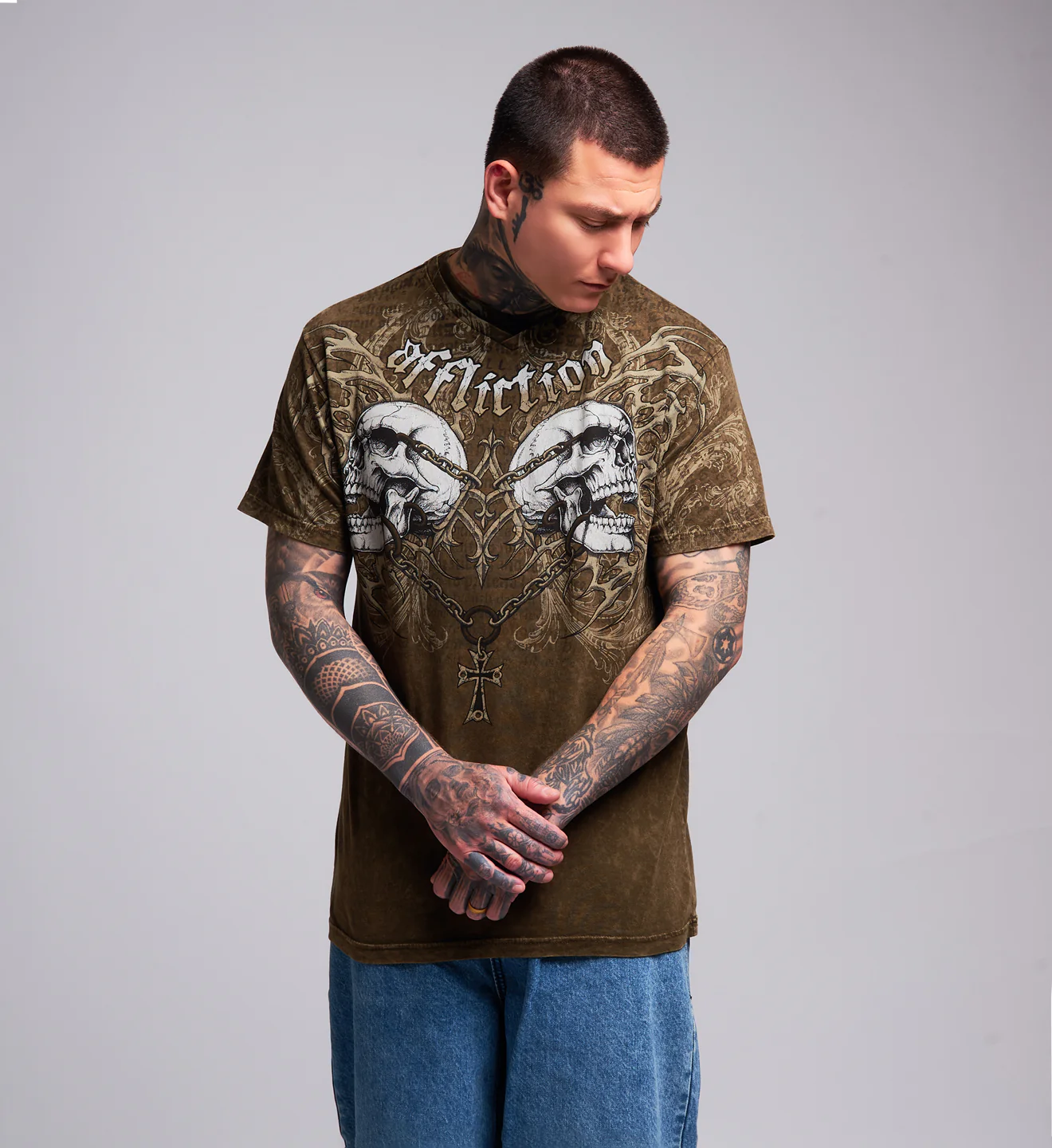 Collapse V Neck Tee - Image 7