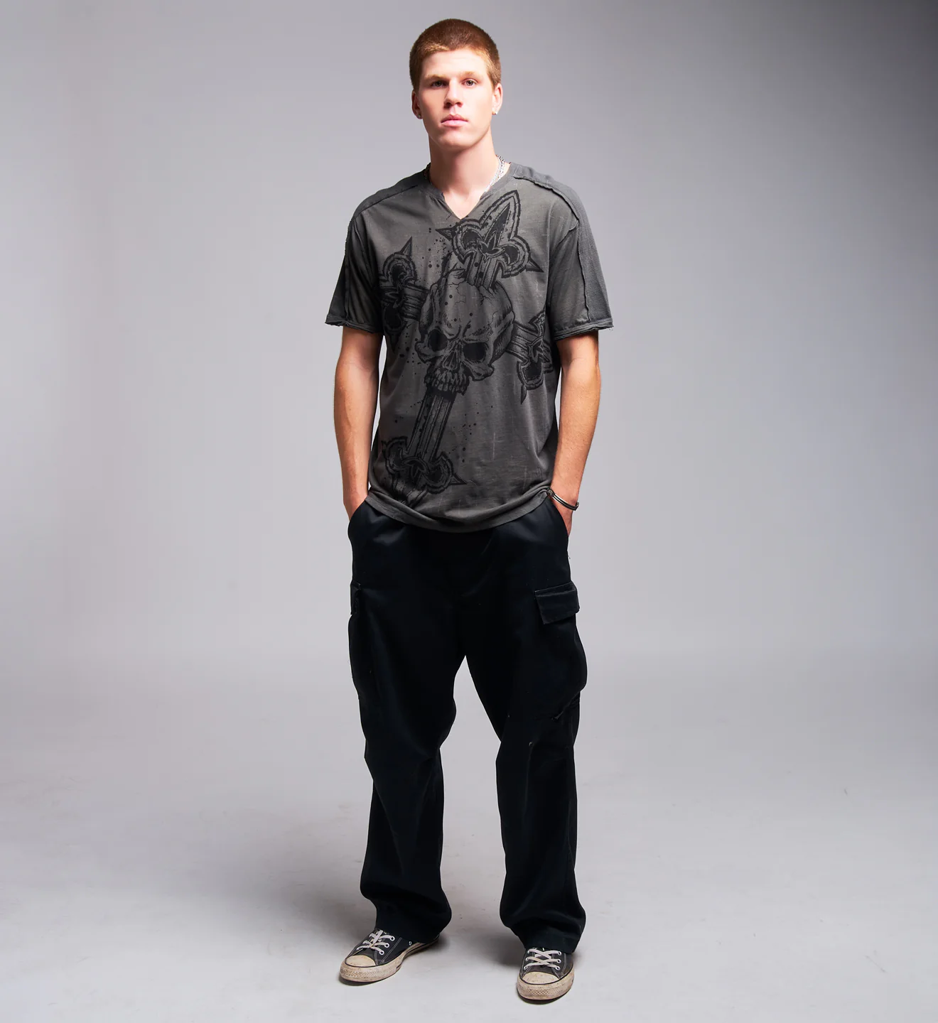 Cross Slit Neck Tee - Image 6