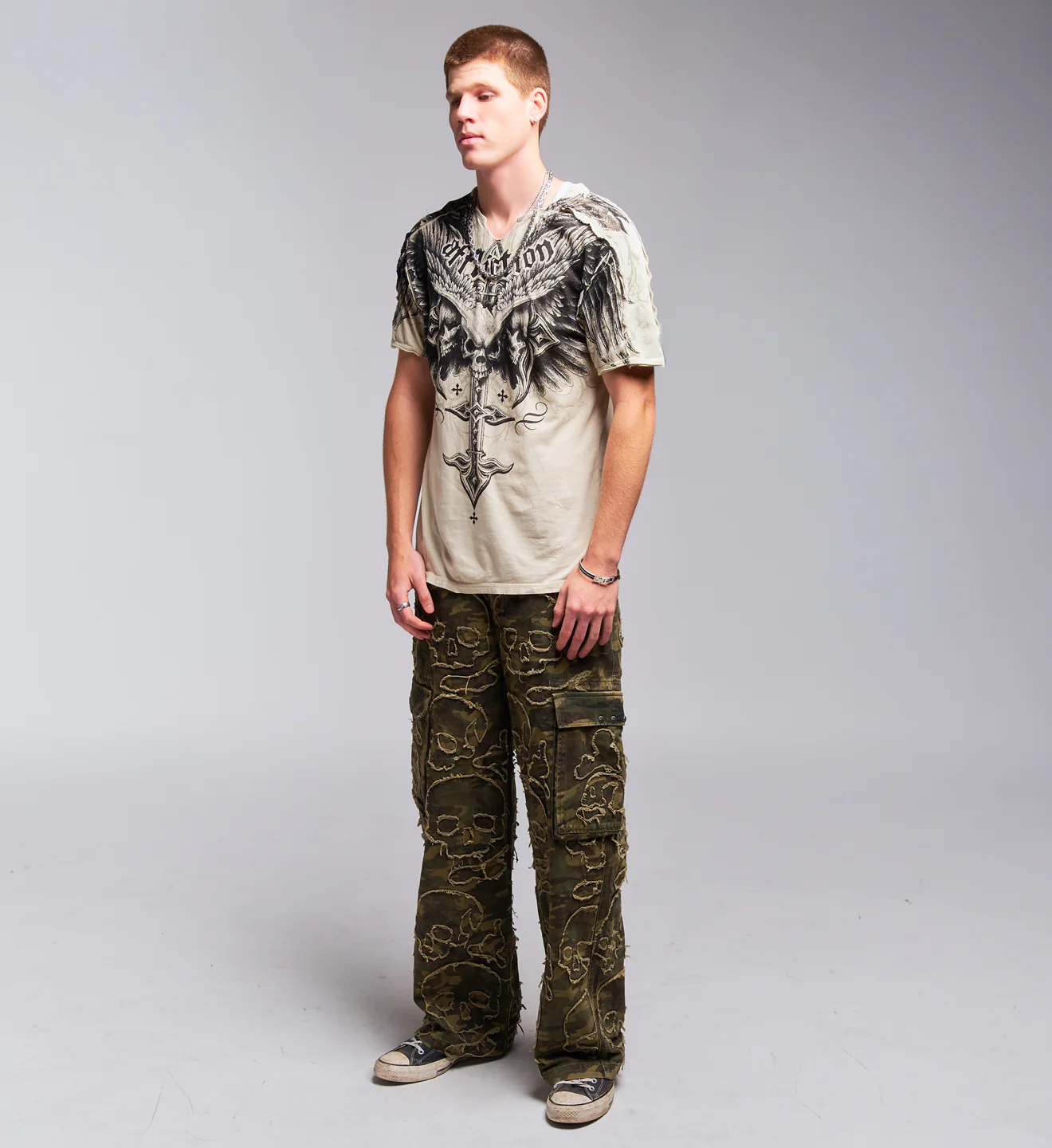Death Eyes Slit Neck Tee - Image 6