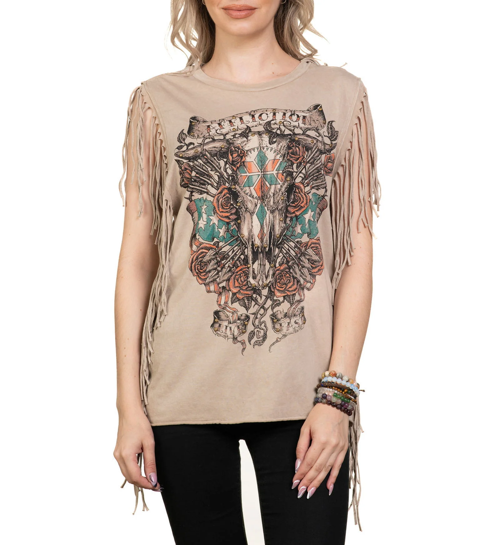 Little Bighorn Fringe Muscle Tee