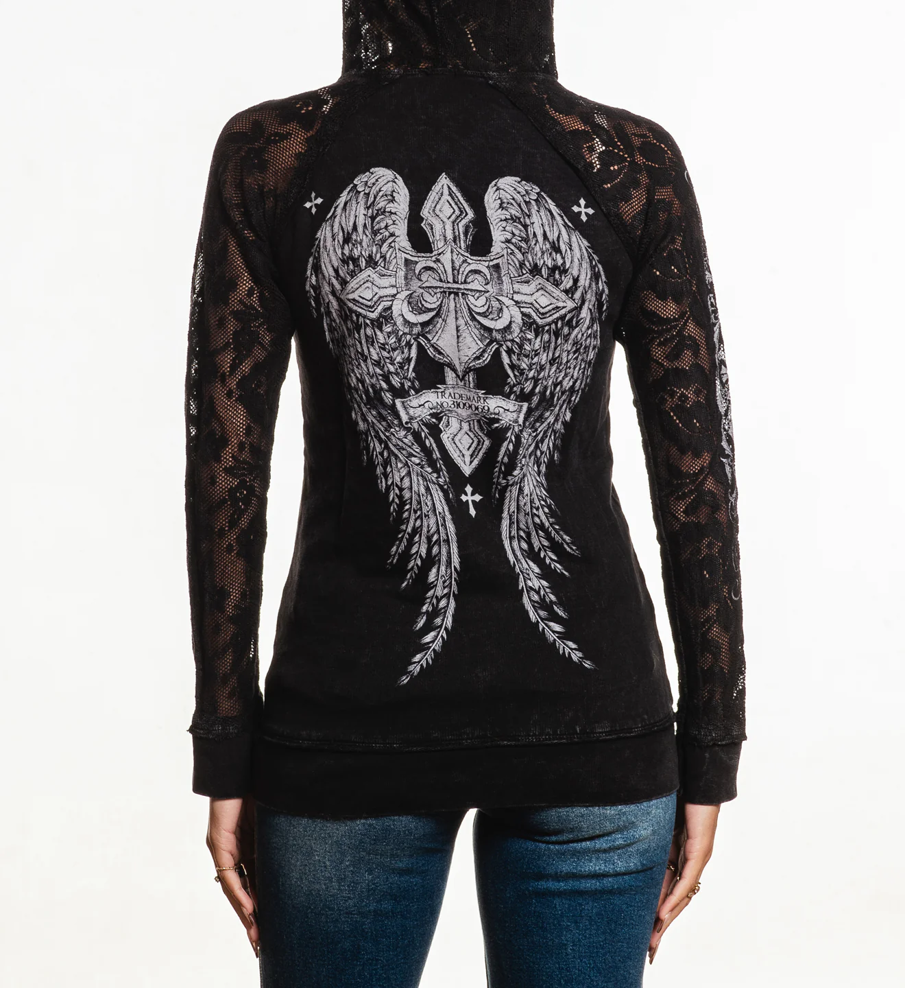 Simulation  Lace Up Hoodie - Image 2