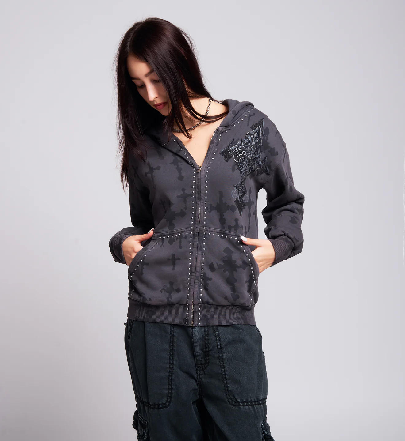 Stone Grail Oversized Zip Hood - Image 7